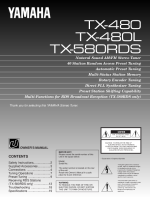 Yamaha TX-580-RDS - Owners Manual